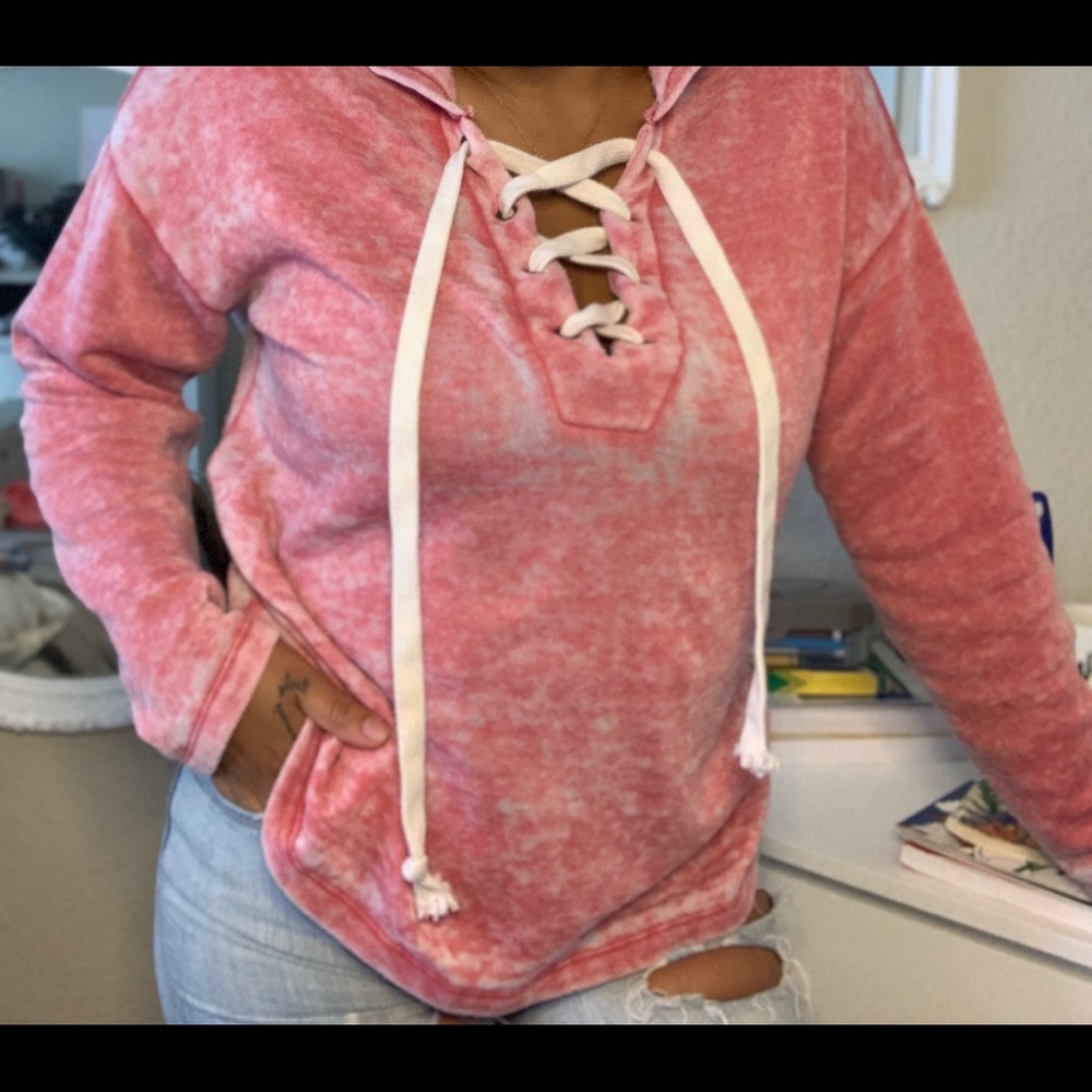 OCEAN DRIVE Vintage acid pink cotton sweater